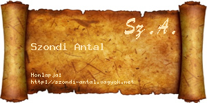Szondi Antal névjegykártya
